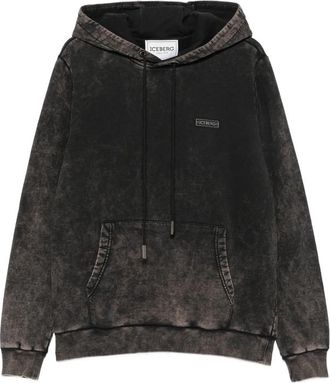 Iceberg Acid-wash Logo-patch Hoodie