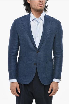 Corneliani Wool-Blend Twill Blazer GATE with Peak Lapel size 48
