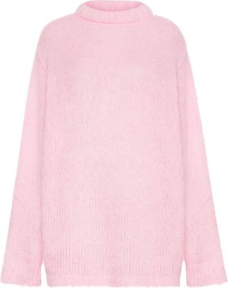 Maison Margiela oversized knitted jumper - women - Acrylic/Mohair - L - Pink