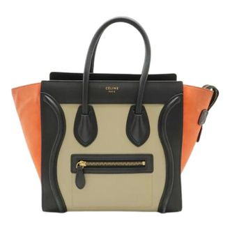 Celine Pre-owned Tote Bags, female, Multicolor, Size: ONE SIZE Pre-owned Luggage Micro Shopper Leather Tote Bag