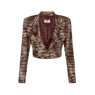 Elisabetta Franchi Dames, Jassen, Bruin, Maat: S Viscose