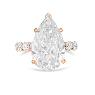 Diana M. Jewels 18kt rose gold 8ct lab grown Pear Diamond Pav&eacute; Band Ring