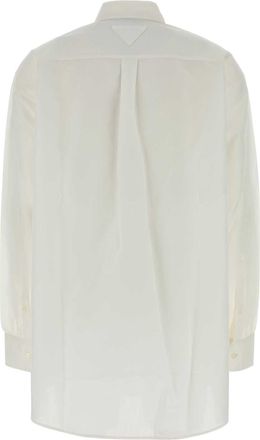 Prada Womens White Linen Blend Shirt Cotton