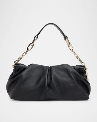 Christian Louboutin Eva Pleated Nappa Leather Shoulder Bag