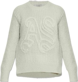 AllSaints Chain Sweater - Dames - Ronde hals truien - Groen - S - Wol - Truien & Vesten