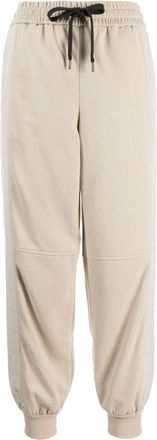 Brunello Cucinelli panelled cotton joggers - women - Cotton/Cotton/Polyester/Cotton/Elastane/Polyester/Acetate/Silk - M - Neutrals