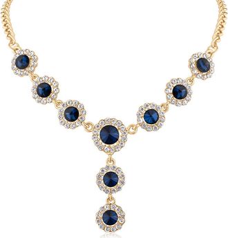 Jardin Crystal Halo Y-Necklace in Blue/Gold at Nordstrom Rack