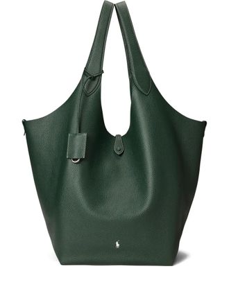 Polo Ralph Lauren large Polo Play tote bag - women - Leather - One Size - Green