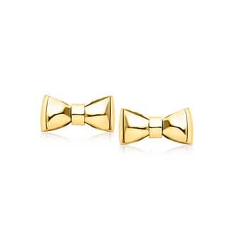 Ross-Simons Italian 14kt Yellow Gold Bow Earrings