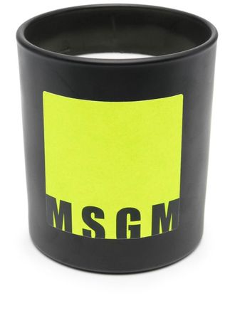 Msgm logo-print citronella candle (250g) - unisex - citronella/glass - One Size - Black