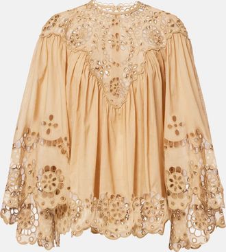 Zimmermann Awaken broderie anglaise cotton blouse