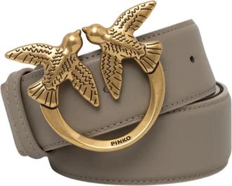 Pinko Groene Antiek Gouden Riem - Dames - Riemen - Bruin - M - Leer - Accessoires