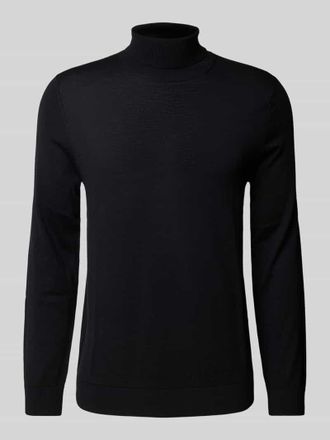 Selected Rollkragenpullover aus Merinowolle Modell TRAY in Black, Größe XXL