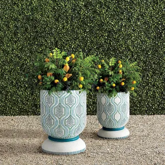 Frontgate Set of 2 Cosenza Handpainted Planter - Set | 26 and 30 - Frontgate