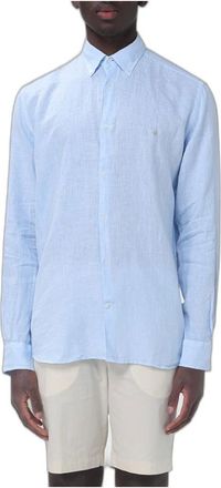 Brooksfield Camicia Casual in Lino - - Shirts - Uomo - Blu - S