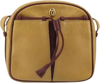 Cartier Pre-owned Cross Body Bags, female, Yellow, Size: ONE SIZE Pre-owned Leather Cross Body Bag