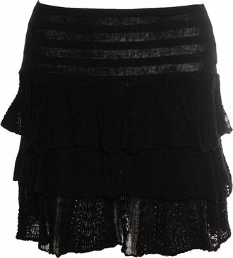 Maje black ruffle skirt