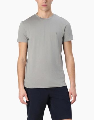 AllSaints Allsaints Mens All Saints Mens T Shirts Crew Neck Slim Short Sleeve Casual Summer Cotton Tee - Grey - Size: 36