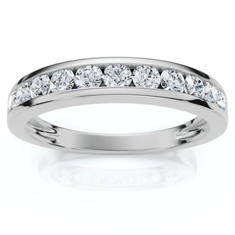 Pompeii3 1/2Ct Diamond Wedding Ring Channel Set Lab Grown EF/VS