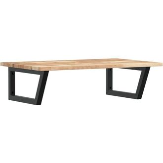 vidaXL Vidaxl - Estante De Lavabo De Pared Acero Y Madera Maciza De Acacia