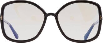 Tom Ford Blue Light Block Butterfly Ladies Eyeglasses FT5845-B 001 56