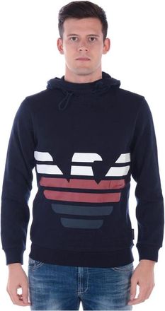 Emporio Armani Hooded Sweatshirt - Heren - Hoodies - Blauw - 3XL - Katoen - Hoodies & sweatvesten
