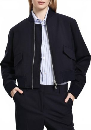 Officine G&eacute;n&eacute;rale Kenna Bomber Jacket In Dark Navy
