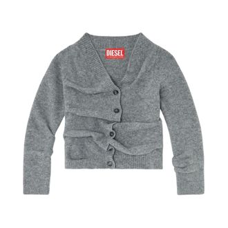 Diesel Truien & Vesten, Dames, Grijs, L, Wol, M-Ava Cropped Cardigan