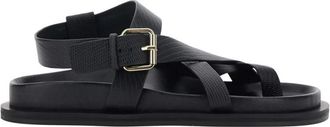 A.Emery Elbert Sandal - Dames - Sandalen - Zwart - 36 EU - Leer - Schoenen