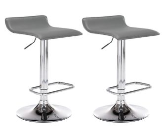 Clp Clp - Set De 2 Taburetes Dyn En Cuero Pu Gris