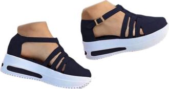 Generic Wedge Sandals for Women UK Closed Toe Shoes Wide Fit Platform Slides Fashion Gladiator Roman Sandals Soft Sole Non-Slip Summer Sports Shoes Breathable