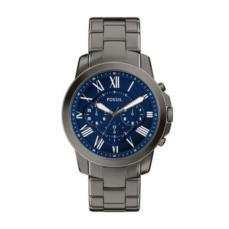 Fossil Mens Grant 44mm Chronograph Gunmetal Stainless Steel Watch