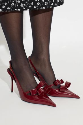Dolce & Gabbana Leather High Heel Shoes, Womens, Burgundy