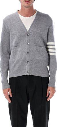 Thom Browne Milano Stitch 4-Bar V-Neck Cardigan