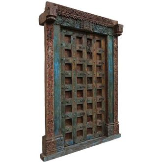 Wanderlust Deco Puerta De Madera Marron 155x37x226h Cm