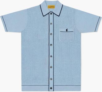 Gabicci Vintage 1973 Mens Gabicci Vintage Lello Surf Blue Polo Shirt - Size: 40