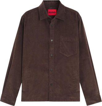 HUGO BOSS Heren, Overhemden, Bruin, Maat: S