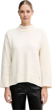 DKNY Trui met opstaande kraag van ribbelstof - Dames - Coltruien - Beige - XS - Truien & Vesten