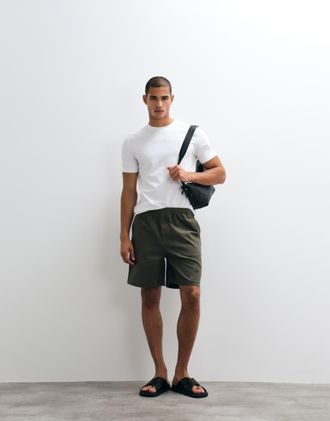 Arket Pantaloncini verde kaki con coulisse