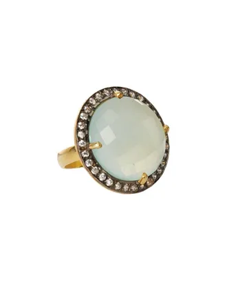 Liv Oliver 18K 19.20 Ct. Tw. Chalcedony Cz Ring
