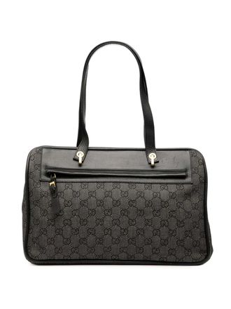 Gucci 2000-2015 GG Denim shoulder bag - women - Denim/Leather - One Size - Grey