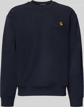 Carhartt Work in Progress Regular Fit Sweatshirt mit Logo-Stitching in Dunkelblau, Gr&ouml;&szlig;e XXL