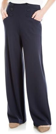 Max Studio Sailor High Waist Wide Leg Pants in Dark Navy at Nordstrom Rack, Size X-Small