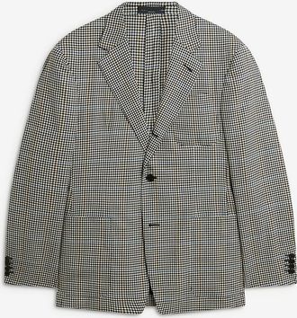 Dunhill Merino-Wollblazer mit Karomuster