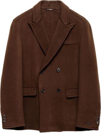 Prada Blazer doppiopetto con revers a lancia - Marrone