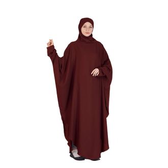 Generic Muslim Dress Women One Piece Prayer Dress Muslim Long Sleeve Hooded Abaya Burkas Islamic Full Cover Maxi Ramadan Kaftan Hijab Middle Eastern Arab Robe