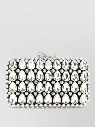 Self Portrait satin clutch bow detail chain strap