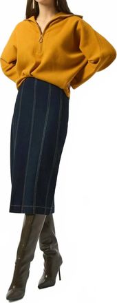 Joseph Ribkoff Stretch Denim Pencil Skirt In Indigo