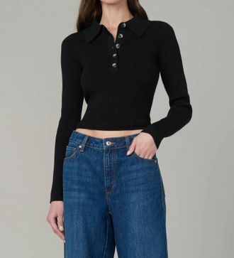 Joe's Womens The Lisa Polo Sweater In Black