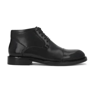 Kazar Schoenen, Heren, Zwart, 46 EU, Leer, Lederen enkellaarsjes met neus en rits